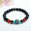 Nine-Eye Dzi Bead Black Agate Bracelet
