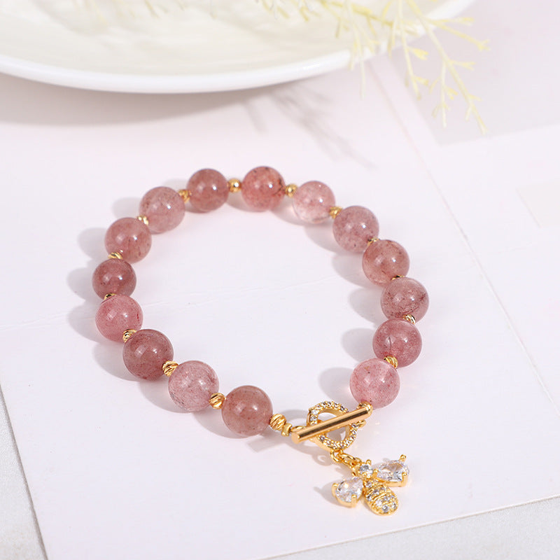 Glass Bead Charm Bracelet with Animal Pendant