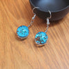 Dried Flower Glass Earrings, Handmade Floral Drop Jewelry