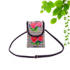 Embroidered Canvas Crossbody Bag with Floral Motifs