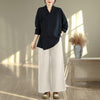 Women's Meditation Cloth Set: V-Neck Top and Wide Leg Pants