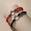 Dragon Phoenix Peace Buckle Couple Bracelet Silver Plated