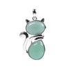 Cat Pattern Natural Crystal Protection Necklace Pendant
