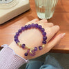 Purple Beaded Charm Bracelet with Pixiu, Fox or Heart