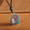 990 Silver Phoenix Necklace Pendant with Enamel