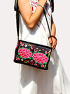 Embroidered Canvas Crossbody Bag, Floral and Peacock Designs