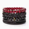 Wrap Leather Bracelet Set Vintage Braided Multi-Layer