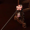 Floral Wood Hairpin with Tassel, Traditional Chinese Style