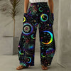 Women's Harem Pants Cosmic Sun Moon Star Print Elastic Waist