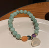 Agate Lotus Pod Bracelet with Peace Buckle Charm