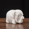 White Ceramic Elephant Statue for Home Desk Decoration