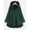 Women's Hooded Coat with Pockets, Long Sleeve Mid-length Jacket