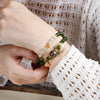 Double Wrap Hetian Jade Bracelet with Lotus Pod Charm