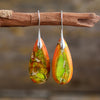 Emperor Stone Earrings Natural Teardrop Gemstone Dangles