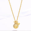 Gold-Tone Fortune Money Bag Necklace with Fu Character