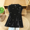 Embroidered Cotton Linen Top with Mandarin Collar
