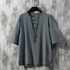 Men's Linen Blend Half Sleeve Chinese Tang Suit Shirt