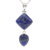 Geometric Double Stone Pendant Necklace with Polished Crystal