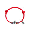 Red braided bracelet with silver horse and Fu charm