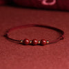 Natural Cinnabar Bead Blessing String Bracelet Anklet