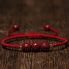 Cinnabar Six Syllable Mantra Braided Bracelet