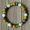 Natural Stone Bead Bracelet, Handmade Round Gemstone Jewelry