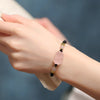 Pink Crystal Pixiu Braided Bracelet with Cord