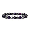Faceted Stone Bead Bracelet with Hematite, 8mm