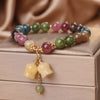 Natural Colorful Tourmaline Flower Bead Love Bracelet