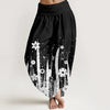 Women's Harem Pants Cotton Elastic Waist 3D Print Casual Trousers