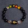 Chinese Zodiac Agate Bracelet, Red or Black Obsidian