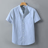 Men's Short Sleeve Button Down Cotton Linen Shirt