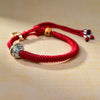 Handmade Red String Bracelet with Tibetan Bead Charm
