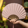 Retro Solid Color Shell Shape Handheld Folding Fan