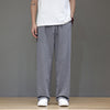 Men's Straight Leg Pants With Pockets Linen Cotton Blend