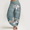Women's Harem Pants Elastic Waist Floral Print Loose Yoga Trousers
