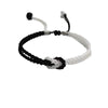 Handmade Black and White Braided Couple Bracelet