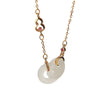 Interlocking Rings or Gourd Pendant Necklace, Gold Tone Chain