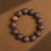 Wood Bead Bracelet with Engraved Charms and Tassel