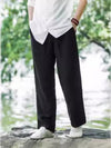 Men's Wide Leg Pants Cotton Linen Breathable Summer Trousers