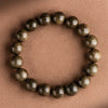 Natural Golden Nanmu Wood Bracelet, Handmade Buddhist Beads