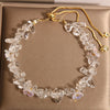 Adjustable Crystal Chip Bracelet with Gold-Tone Chain