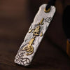 Vintage Chinese Wealth Pendant, Retro Alloy Necklace