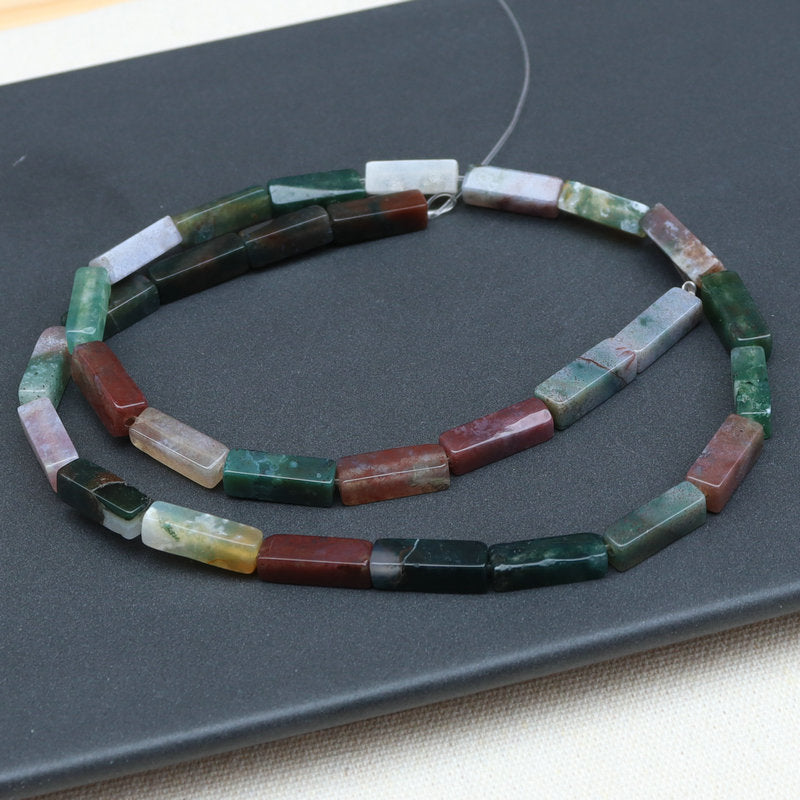 Natural Stone Rectangular Beads 4x13mm for DIY Bracelets