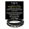 Stainless Steel Infinity Leather Weave Balance Bracelet