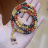 Golden Silk Jade Lotus Bracelet, Natural Stone Beads