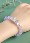 Chalcedony Butterfly Bracelet with Rose Quartz