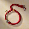 Handmade Red String Bracelet with Tibetan Bead Charm