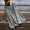 Women's Vest Cotton Linen Sleeveless Button Top