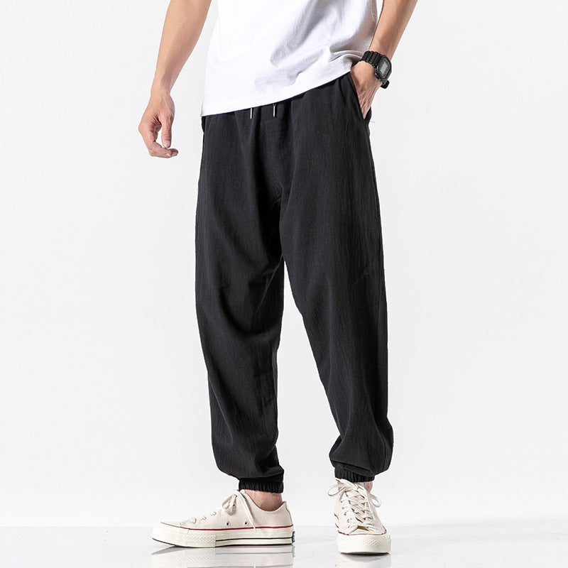 Men's Harem Pants Solid Color Casual With Pockets